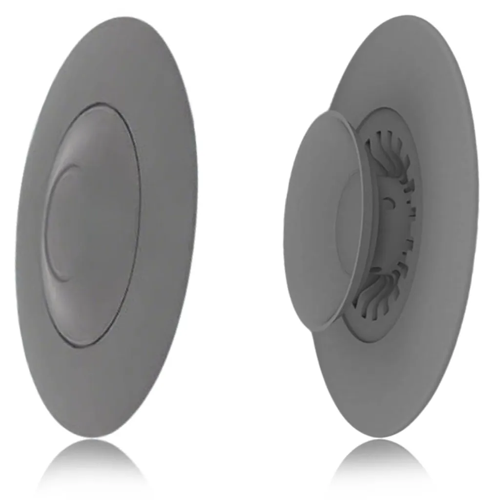 Bouchon évier cuisine et salle de bain silicone gris - Lot de 2 pièces