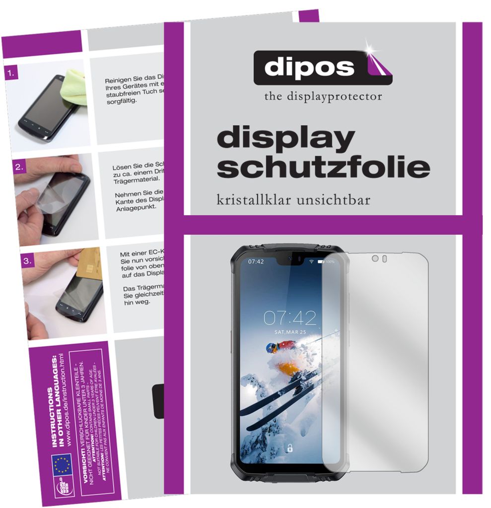 1x Schutzfolie für Doogee S88 Pro klar Displayschutzfolie Folie Display Schutz dipos