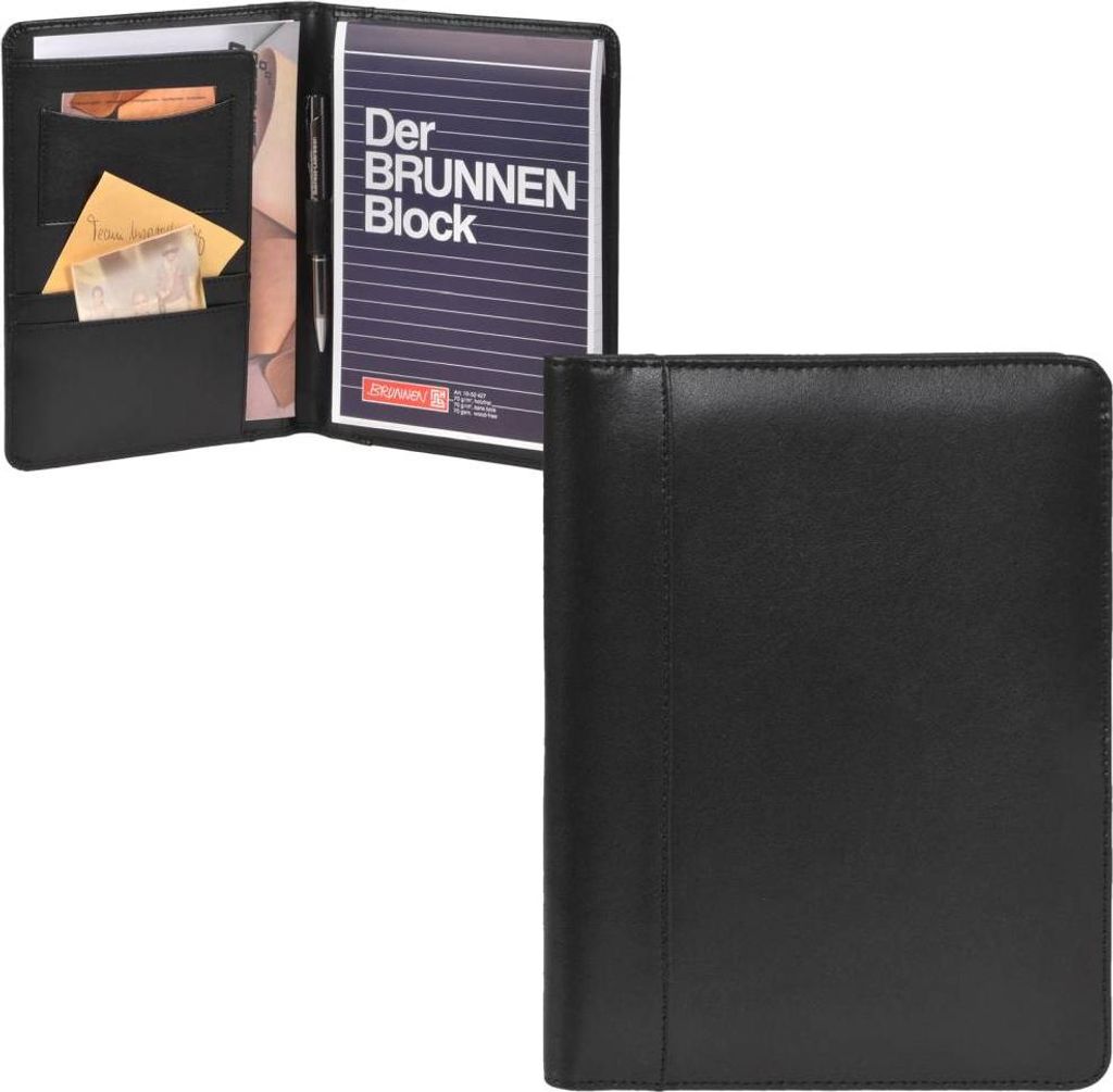 Esquire Schreibmappe A5 Leder schwarz mit Schreibblock Tagungsmappe Business 6412-33-00