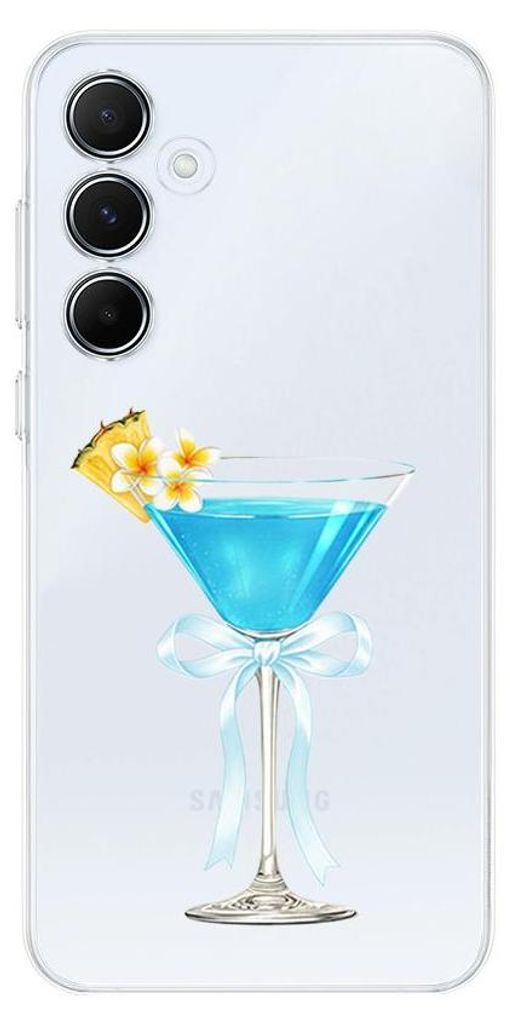 Flexible Hülle für das Samsung Galaxy A35, Kameraschutz, TPU Silikon transparent, Blue Hawaii