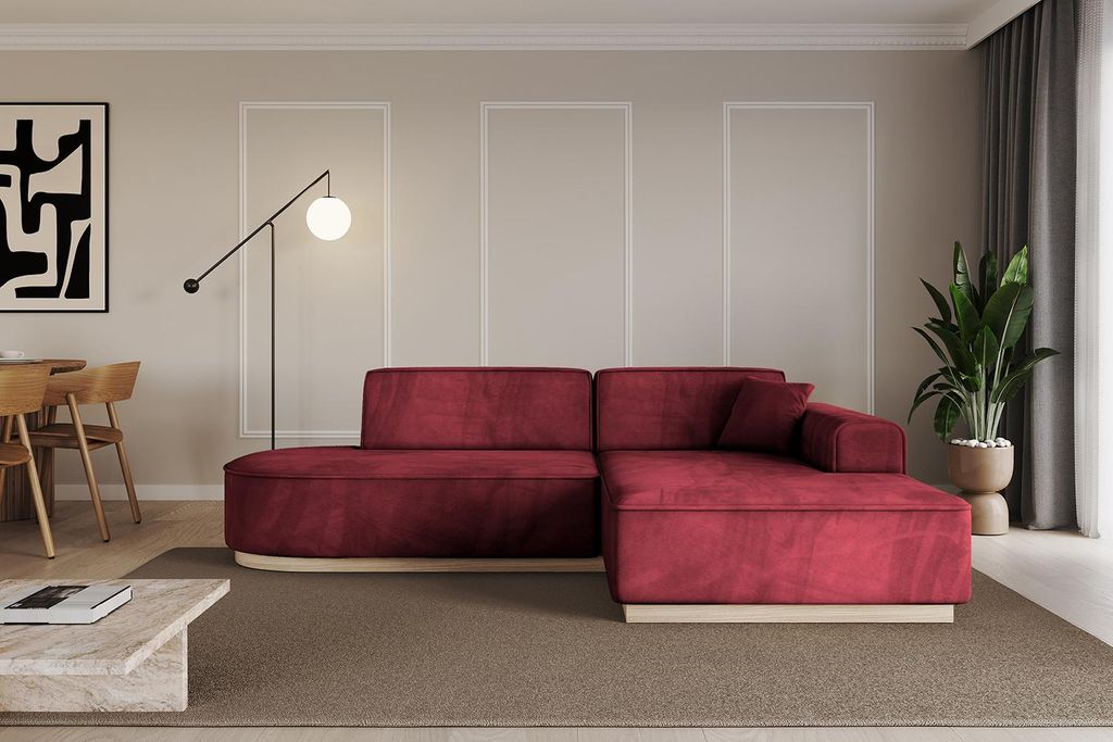 ALTDECOR Ecksofa in L-Form IREA-L1 232x165x80 cm Bordeauxrot Corner Sofa Eckcouch Couch Wohnlandschaft Cauchsofa