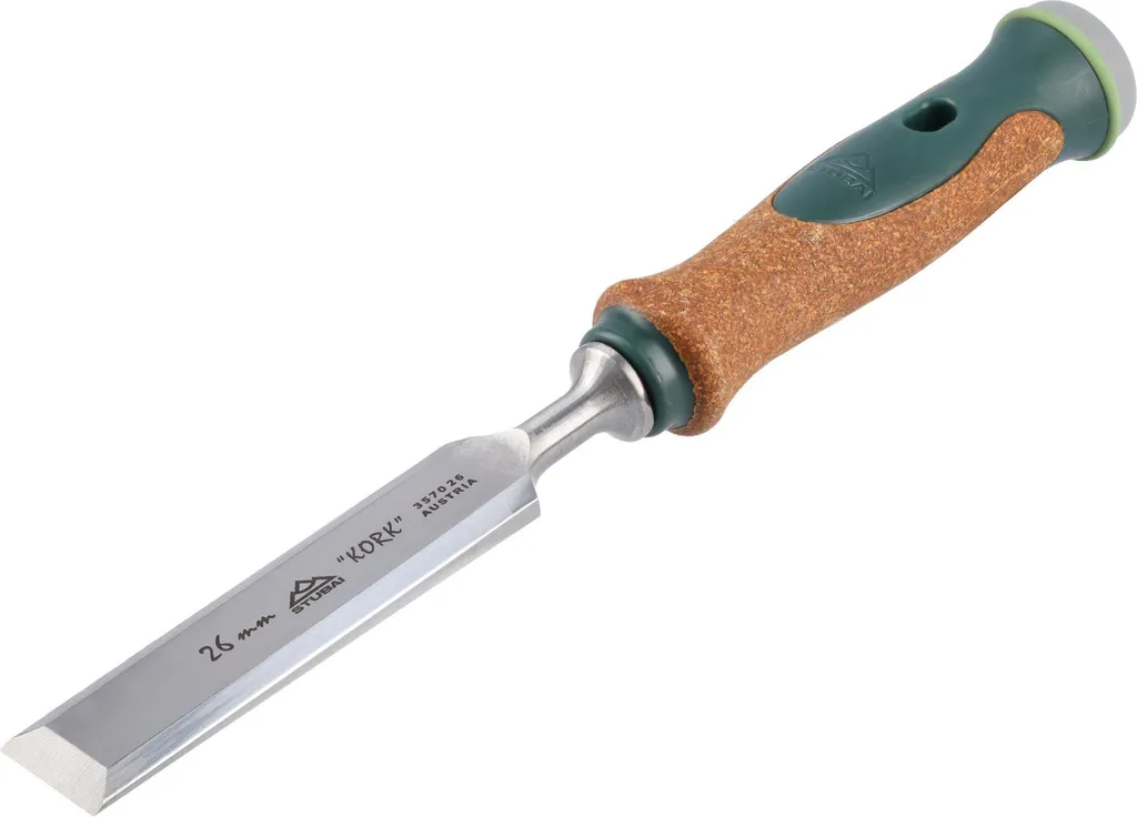 STUBAI Scalpello Eco-Sostenibile 26mm | Sughero Naturale Ergonomico