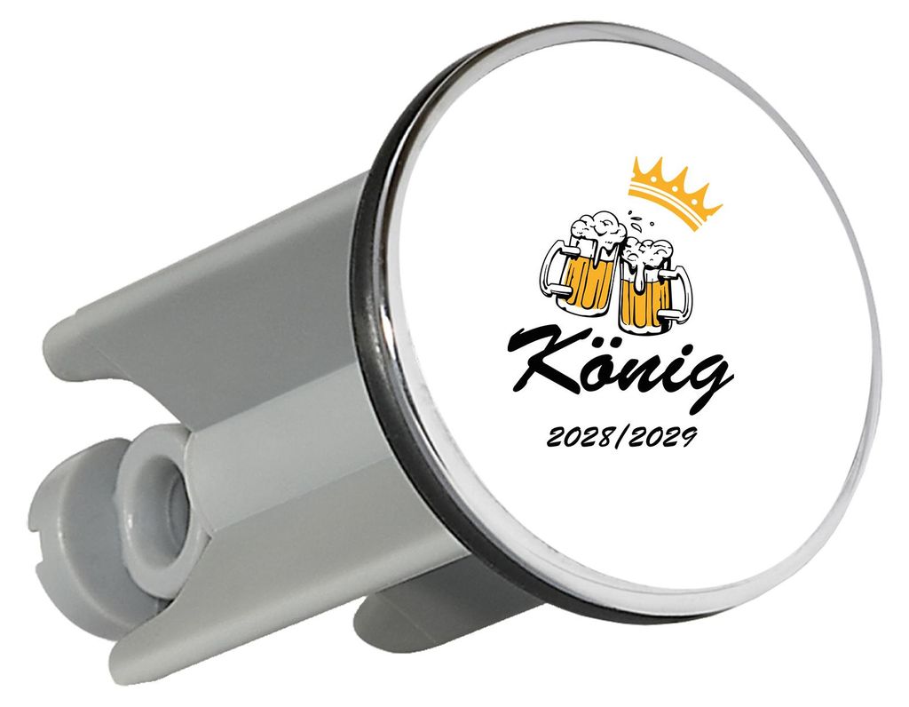 Huuraa Waschbeckenstöpsel König 2028/29 Bierkrug Schüztenkönig 4cm höhenverstellbar Abflussstopfen Geschenkidee