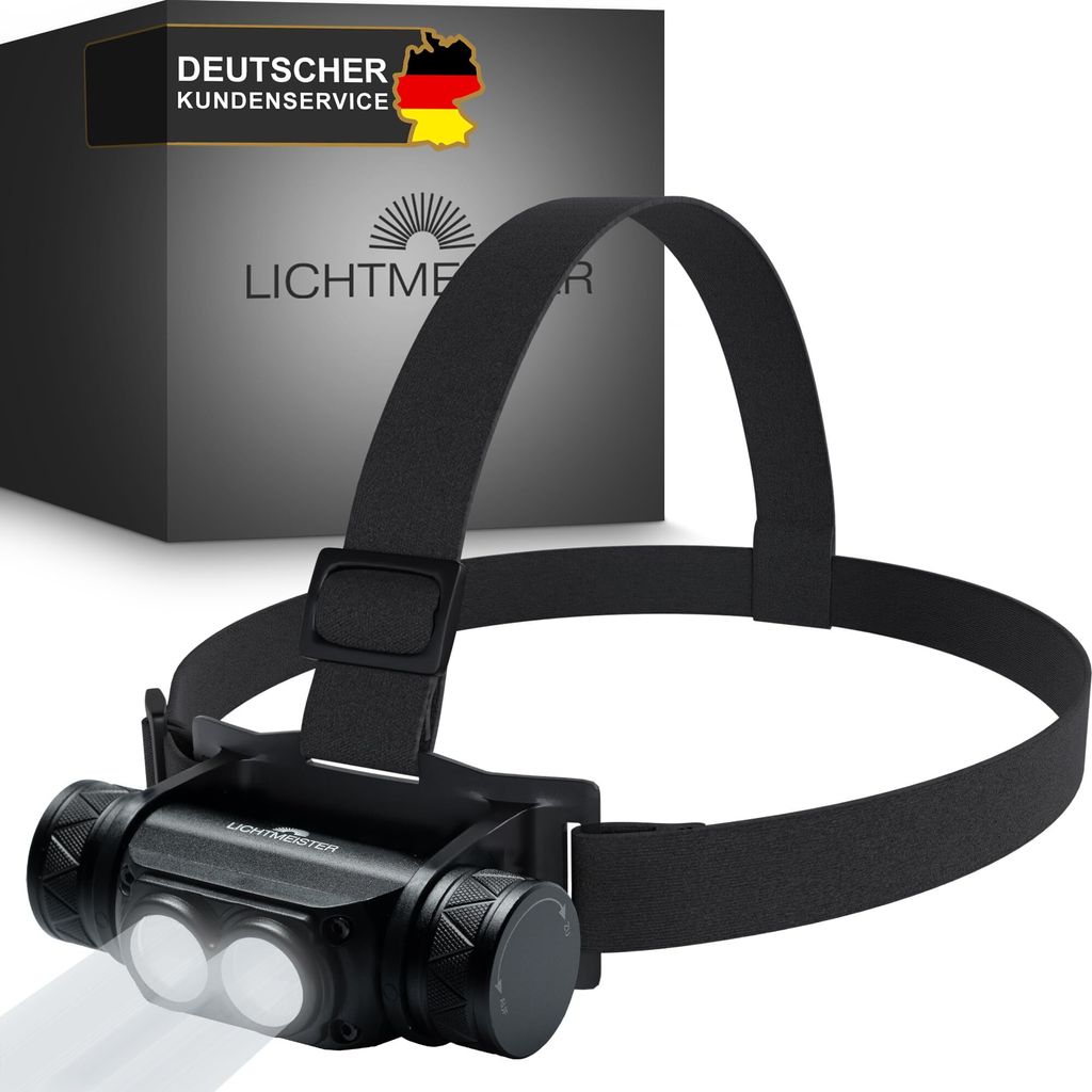 Stirnlampe (1000 Lumen, 3600 mAh Akku) - Stirnlampe LED Produktbild 