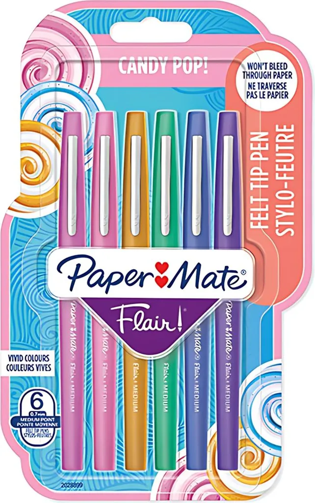 Paper Mate 2028899 Flair Candy Pop M 0.7mm - 6 Pezzi Ufficio