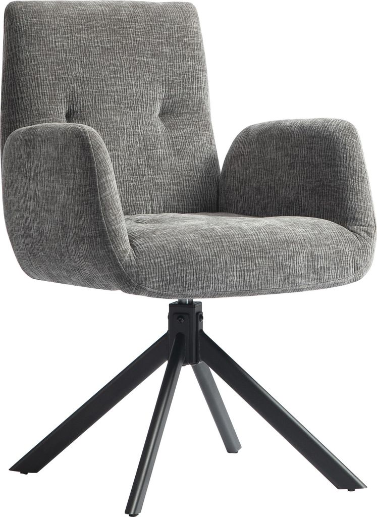 Polstersessel, Akzentsessel, modernes Design, drehbar, bis 120 kg, Dunkelgrau