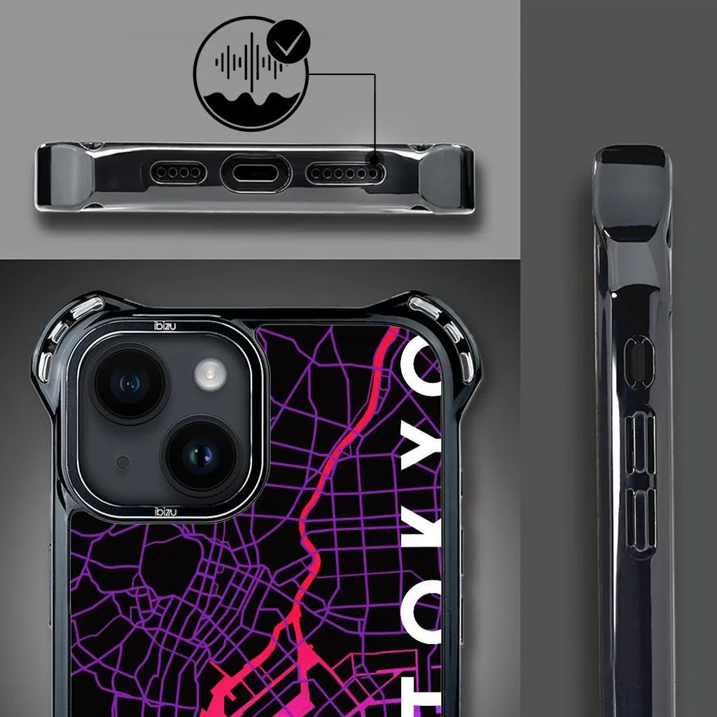 Coque iPhone 14 Plus MagSafe Antichoc avec Plan de Tokyo par IBIZU