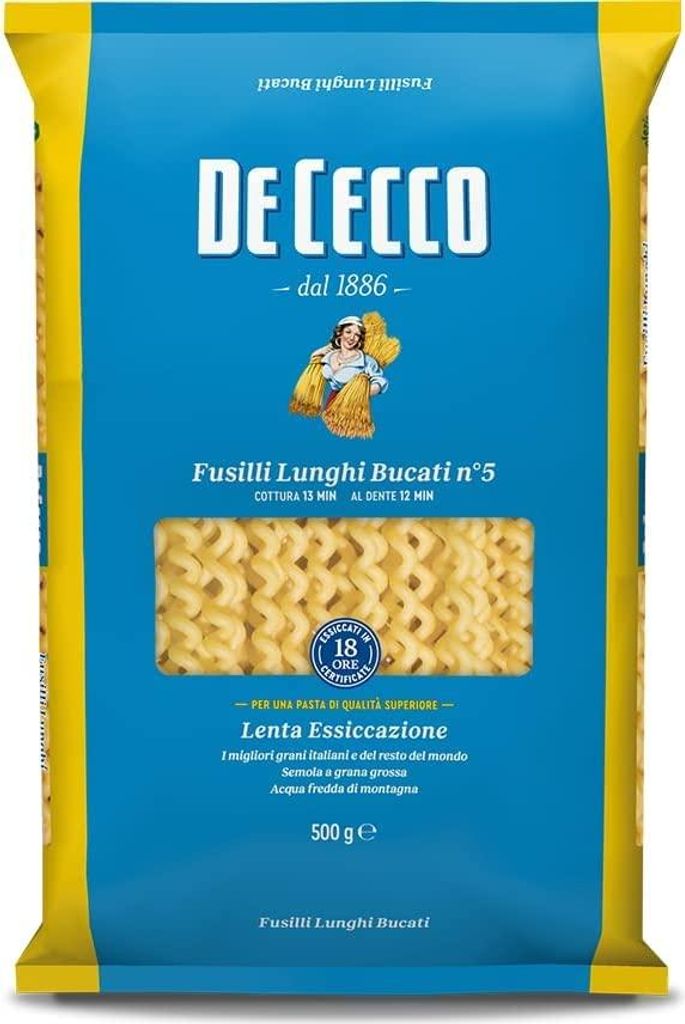 10x Pasta De Cecco 100% Italienisch Fusilli Lunghi Bucati n. 5 Nudeln 500g