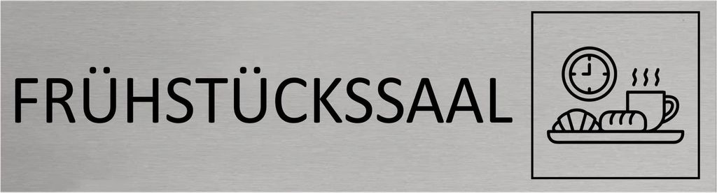 CombiCraft Aluminium Türschild Frühstückssaal 165x45mm mit 3M-Tape