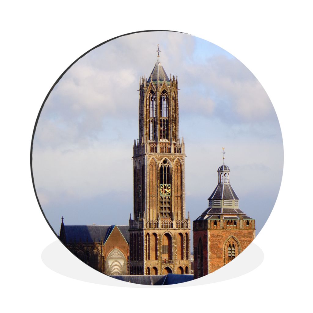 MuchoWow Aluminium Wandkreis Domturm - Niederlande - Utrecht Ø 60 cm Wanddeko Modern Wohnzimmer - Wand Kreis - Wandbild - Schlafzimmer - Alumini...