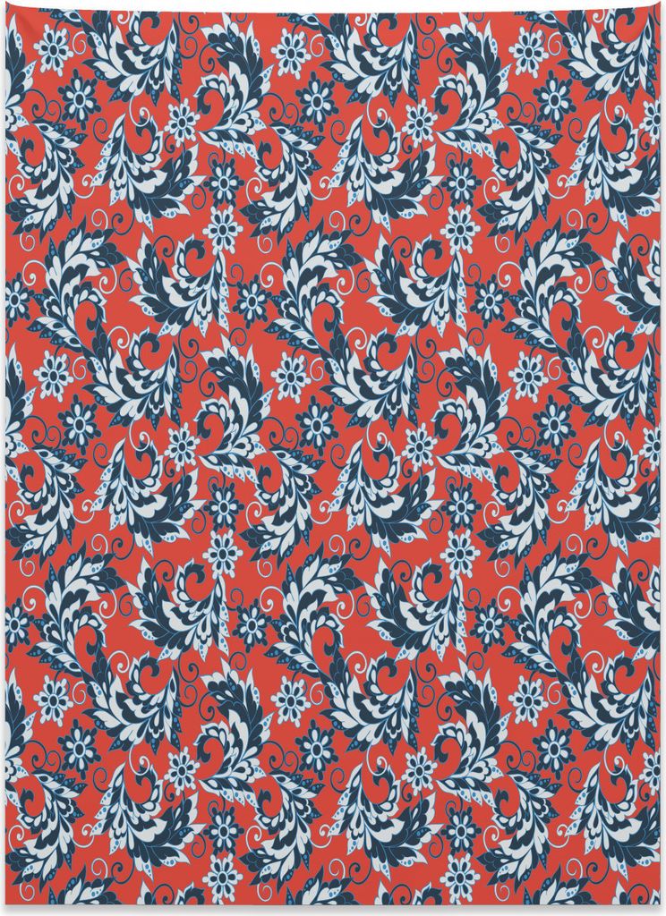 Abakuhaus Jahrgang Wandteppich, Kunstvolle Blumen Arabesque aus Weiches Mikrofaser Stoff Kein Verblassen Klare Farben Waschbar, 110 x 150 cm, Nacht...