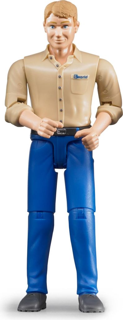Bruder 60006 bworld - Uomo, biondo con pantaloni blu Immagine del prodotto 