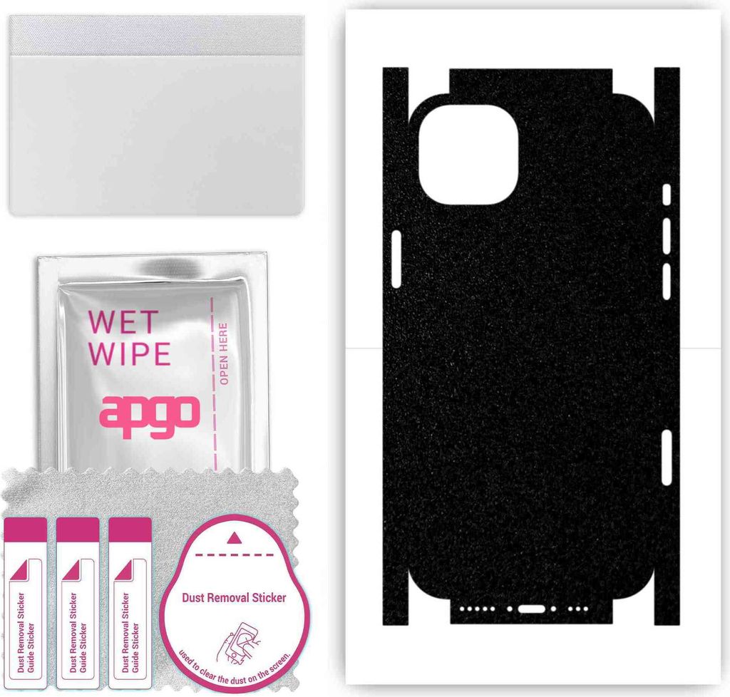 apgo Rückseite + Seiten Schutzfolie, Skin, kompatibel mit Apple iPhone 14, Hinten Displayschutzfolie aus Vinylfolie, kratzfest, einfache Montage -...