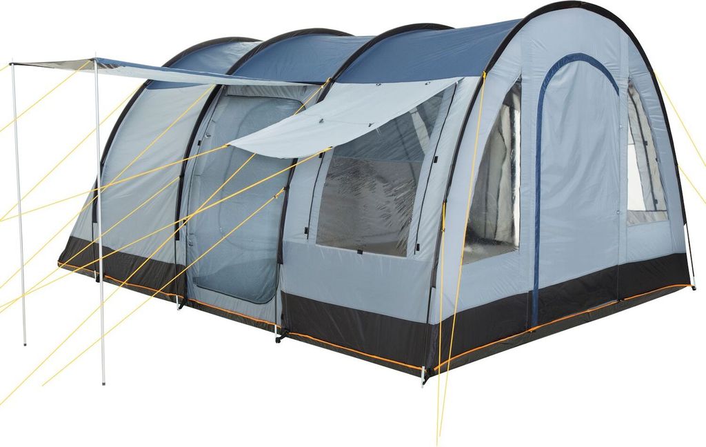 CampFeuer Zelt TunnelX für 4 Personen, Grau/Blau, Produktbild 4
