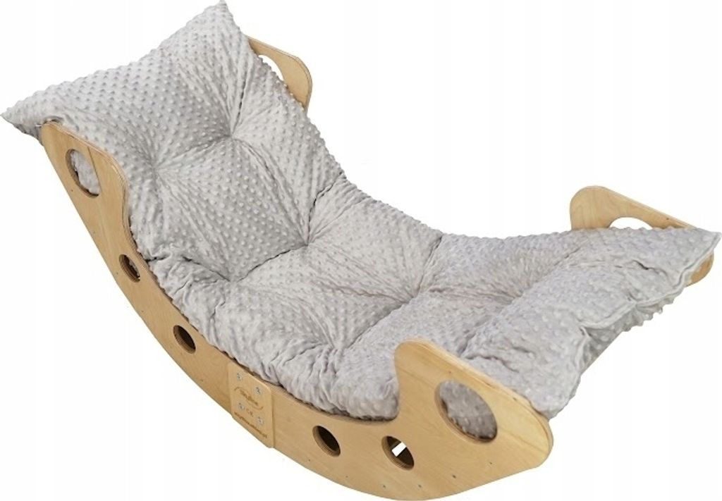 Skyline Holz Kletterbogen Klettergerüste Kletterdreieck Baby Kletterwippe Holzbogen für Kinder Montessori Lack Klappbar, mod.B, 110x51x48cm, Grau