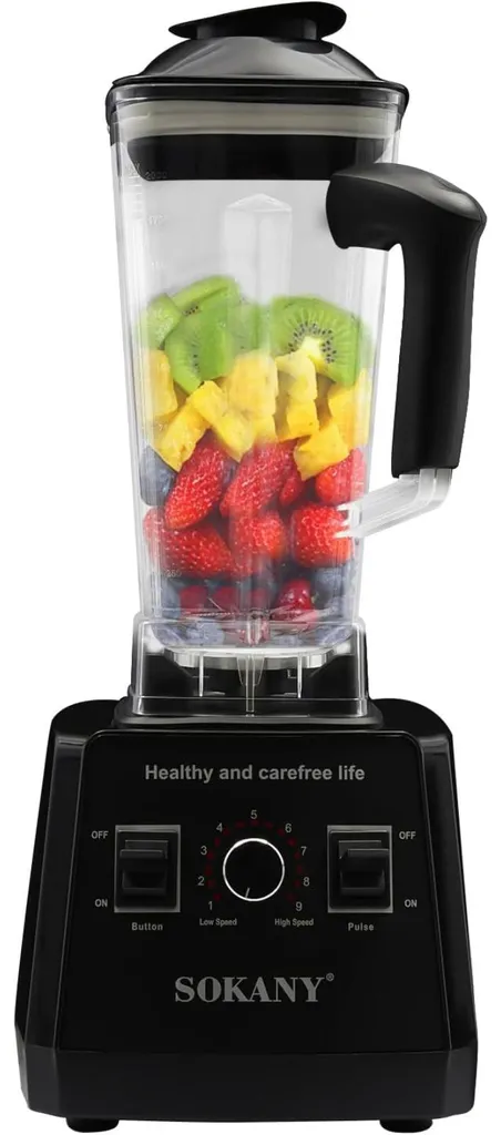 Mixeur multifonction noir 2L avec 9 vitesses réglables haute précision