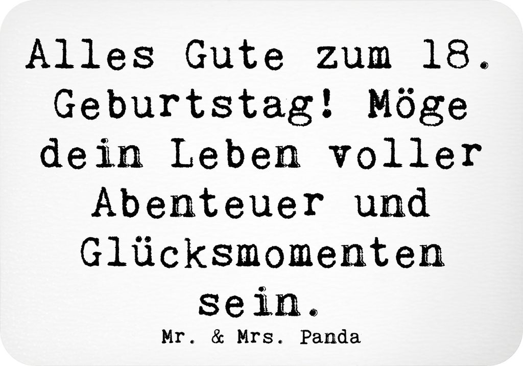 Mr. & Mrs. Panda magnet Spruch 18. Geburtstag - Weiß - Geschenk, Happy Birthday, Dekoration, wandmagnet, Erwachsenwerden, zettelhalter, Glückwuns...