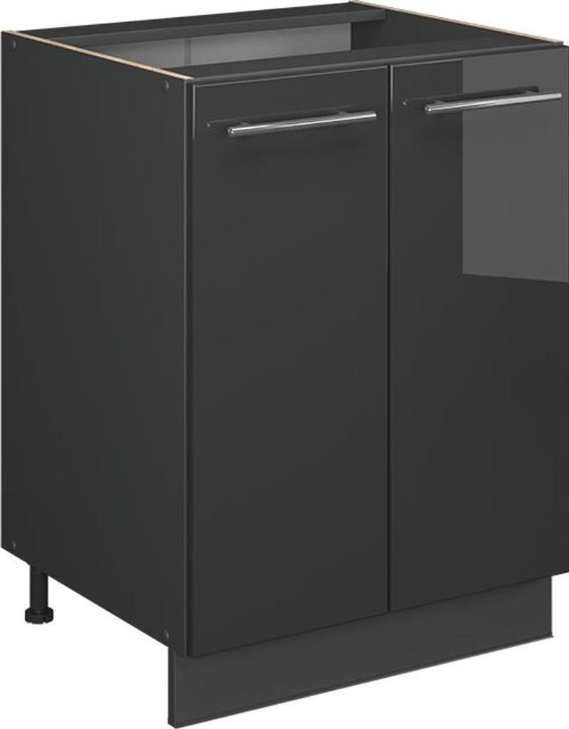 Küchenunterschrank Vicco Fame-Line Anthrazit Hochglanz 60 cm ohne Arbeitsplatte, Model 56702
