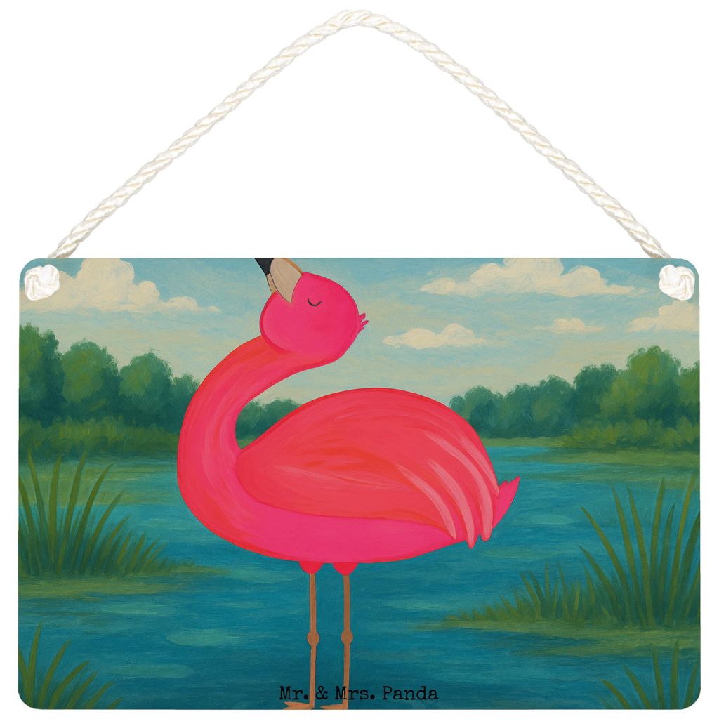 Mr. & Mrs. Panda holzbild Flamingo Stolz Design DIN A4 - Weiß - Geschenk, Rosa, Türschild, Beste Freundin, Schild, kleine aufmerksamkeit, Holzsch...
