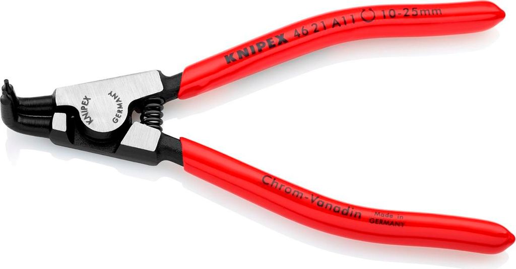 Knipex Sicherungsringzange DIN 5254 B L125mm 90° Ø 10,0-25,0mm schwarz atramentiert - 46 21 A11 SB