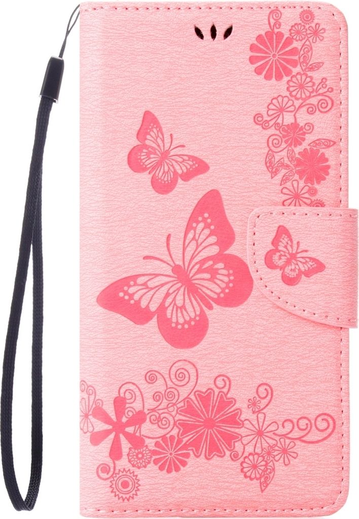 Mobigear Butterfly iPhone SE (2020) Hülle Klapphülle Geldbörse - Pink