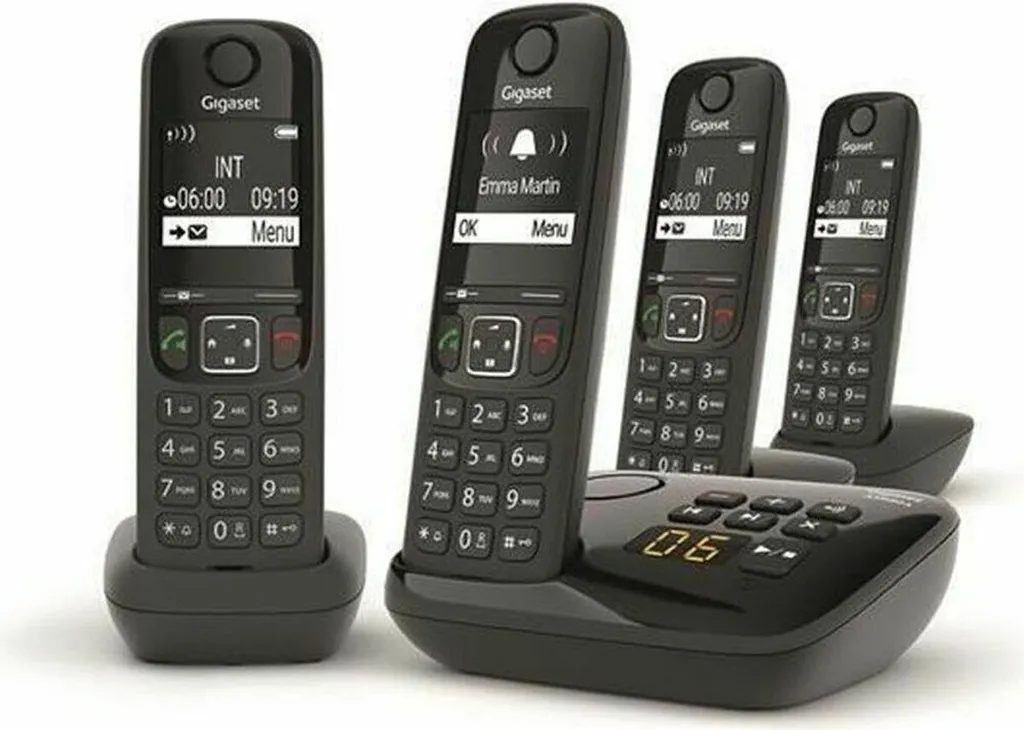 Gigaset AS690A Quattro Téléphone sans Fil Anti-Démarchage avec 4 Postes