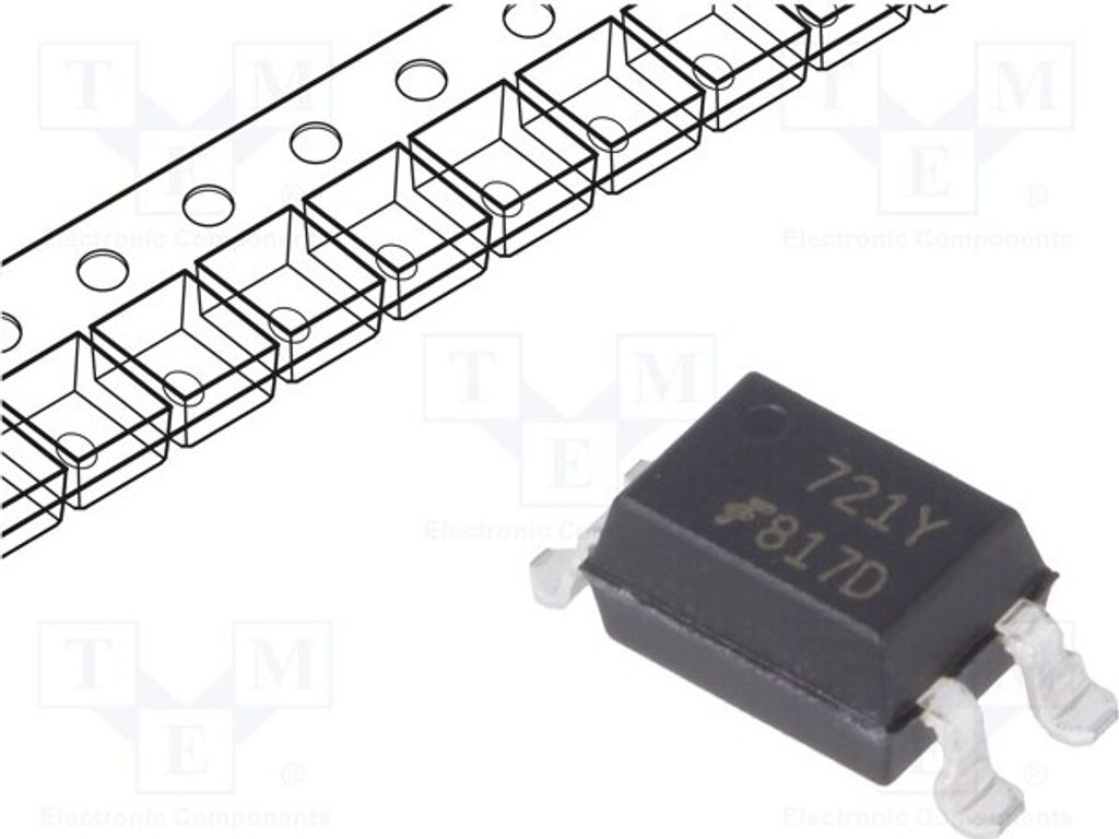 2x Optokoppler Kanäle: 1 SMD Uce: 70V FOD817DS Optokoppler - ausgang