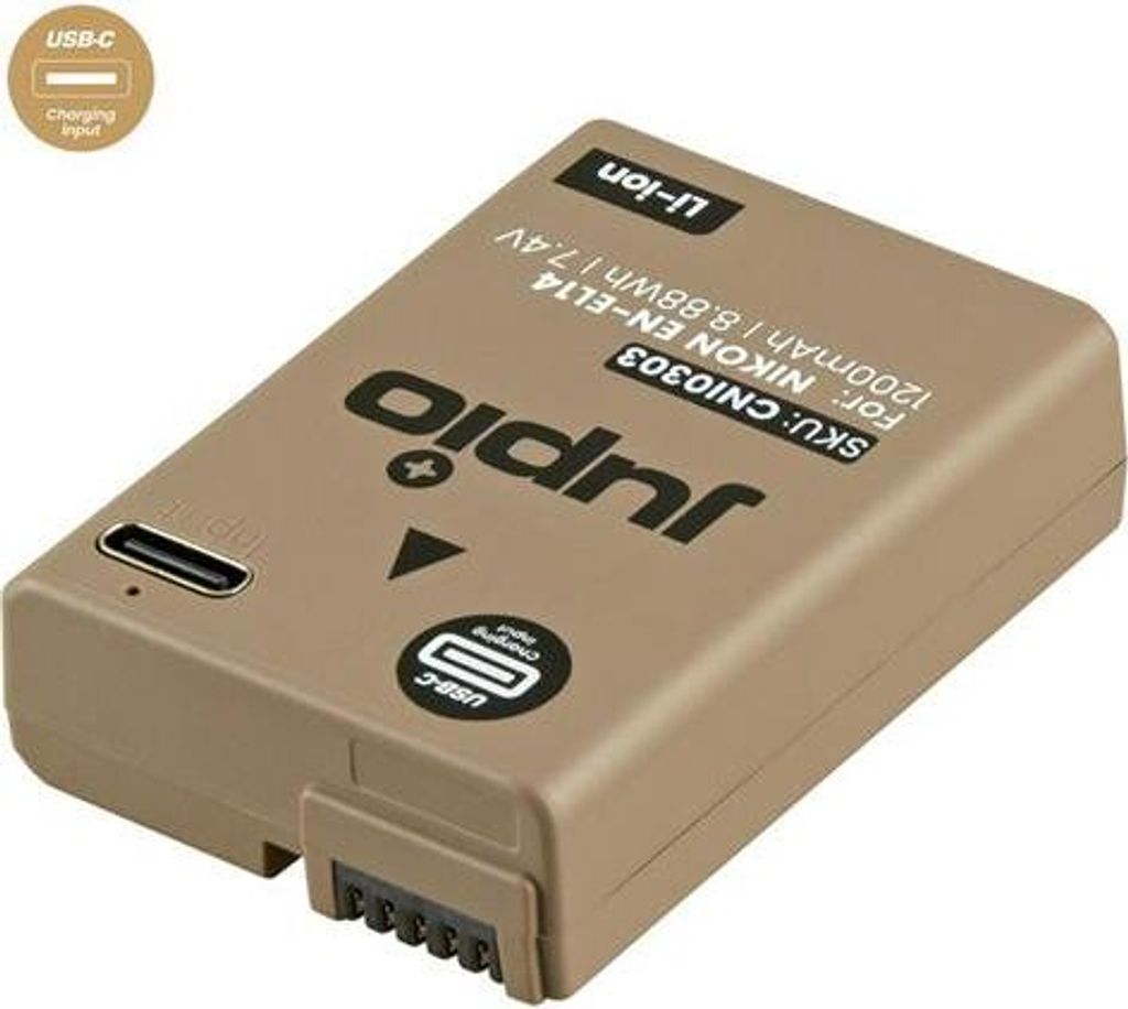 Jupio EN-EL14A *ULTRA C* 1200mAh Akku mit USB-C Ladeeingang