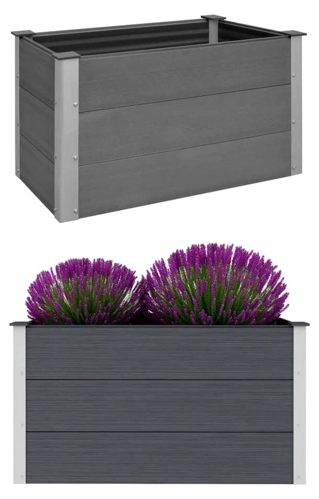Garten-Hochbeet WPC 100 x 50 x 54 cm Grau