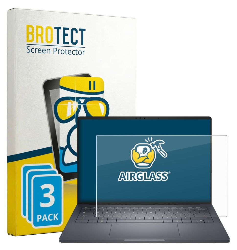 3x BROTECT Schutzglas für Dell Pro Max 14 Premium Schutzfolie Panzer Folie Glas Display Schutz klar