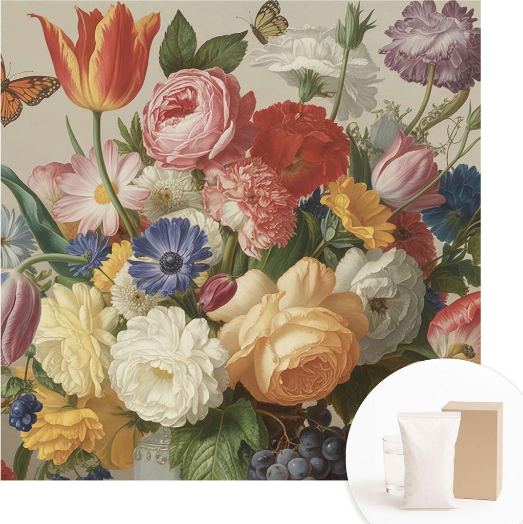 Fototapete - Wandbilder für Wohnzimmer - 250x250 cm - Dekorative Wandfolie - Modernes Design für Wanddekoration - Tapeten für Innenräume - Blum...