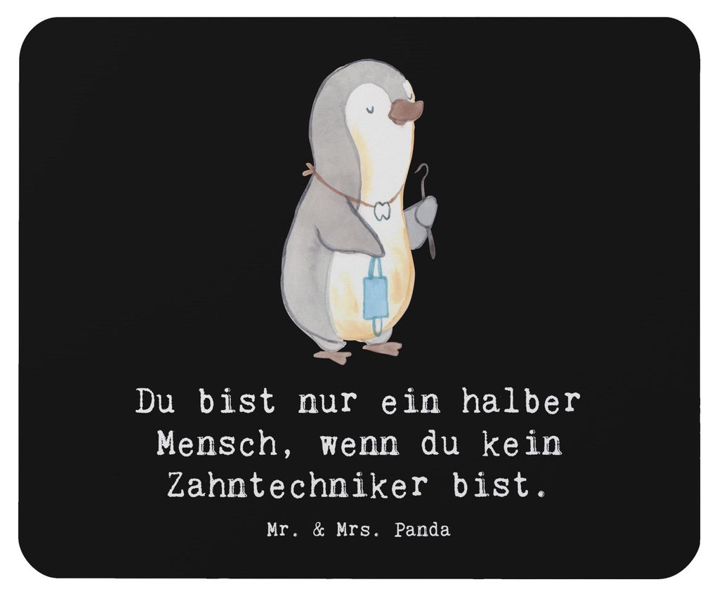 Mr. & Mrs. Panda Mouse Pad Zahntechniker Herz - Schwarz - Geschenk, laptop mousepad, Mauspad, mousematte, computer