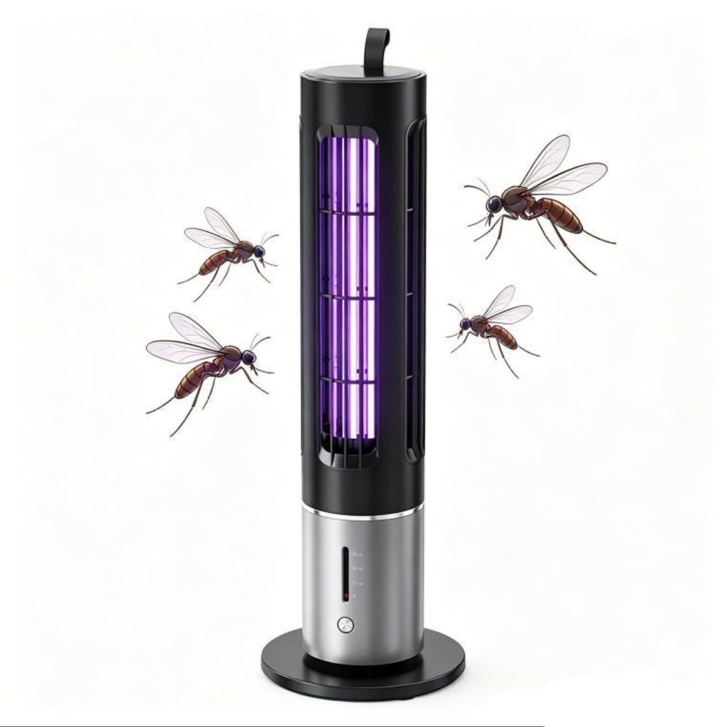 Kabellose elektrische Mückenfalle mit UV-Licht & Hochspannungsnetz, wiederaufladbar, leise, sicher für Innen & Außen, Insektenvernichter