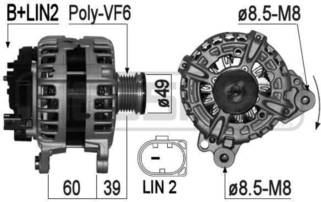 Alternateur haute performance pour VW Golf VII et Caddy IV - ERA 209260