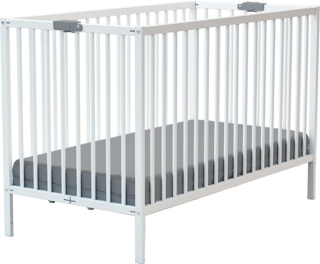 WEBABY - Klappbares Babybett 60x120 cm Weiß FLEX|Faltbares Produktbild 