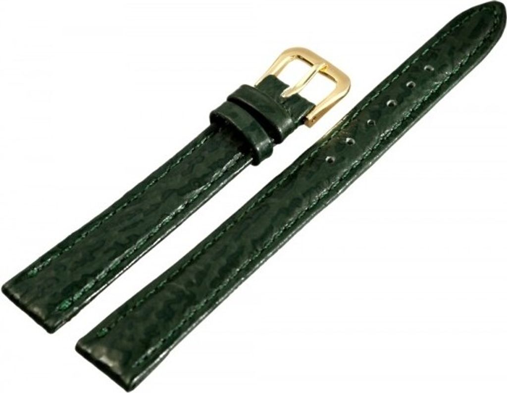 800342-120 Echtleder Armband dunkelgrün Haifischoptik flach 12 mm Stegbreite