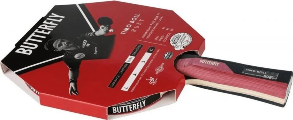 Batte de tennis de table Timo Boll Rubis idéale pour l'entraînement intensif