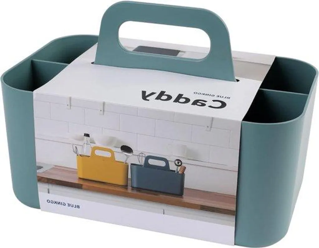 Panier de rangement rectangulaire empilable en plastique vert - 25cm