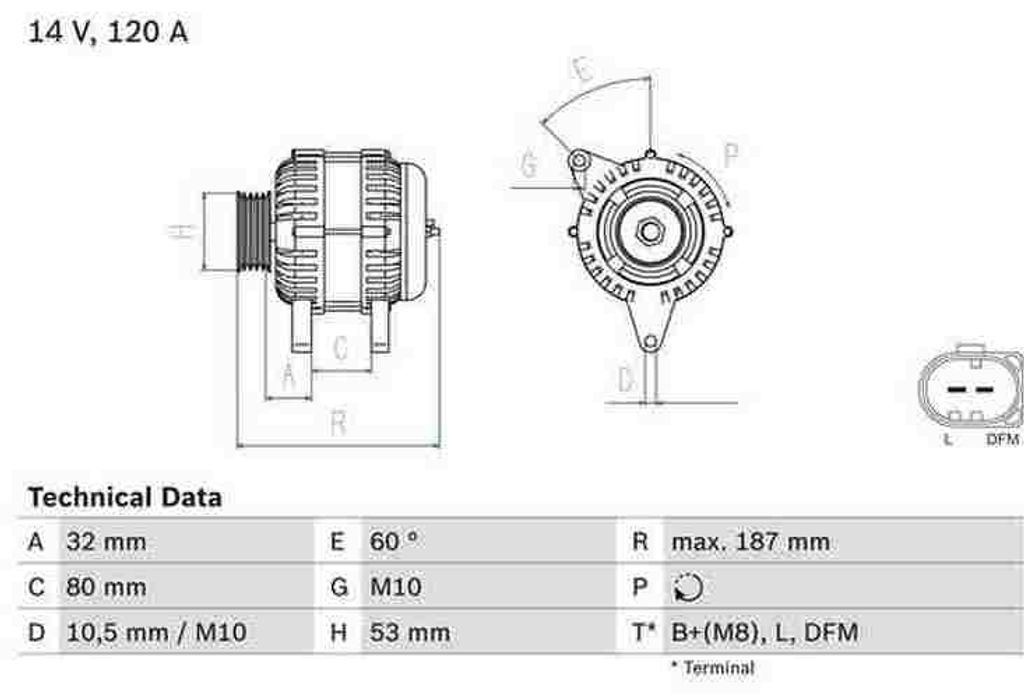 BOSCH Generator Artikel: 0 986 046 520