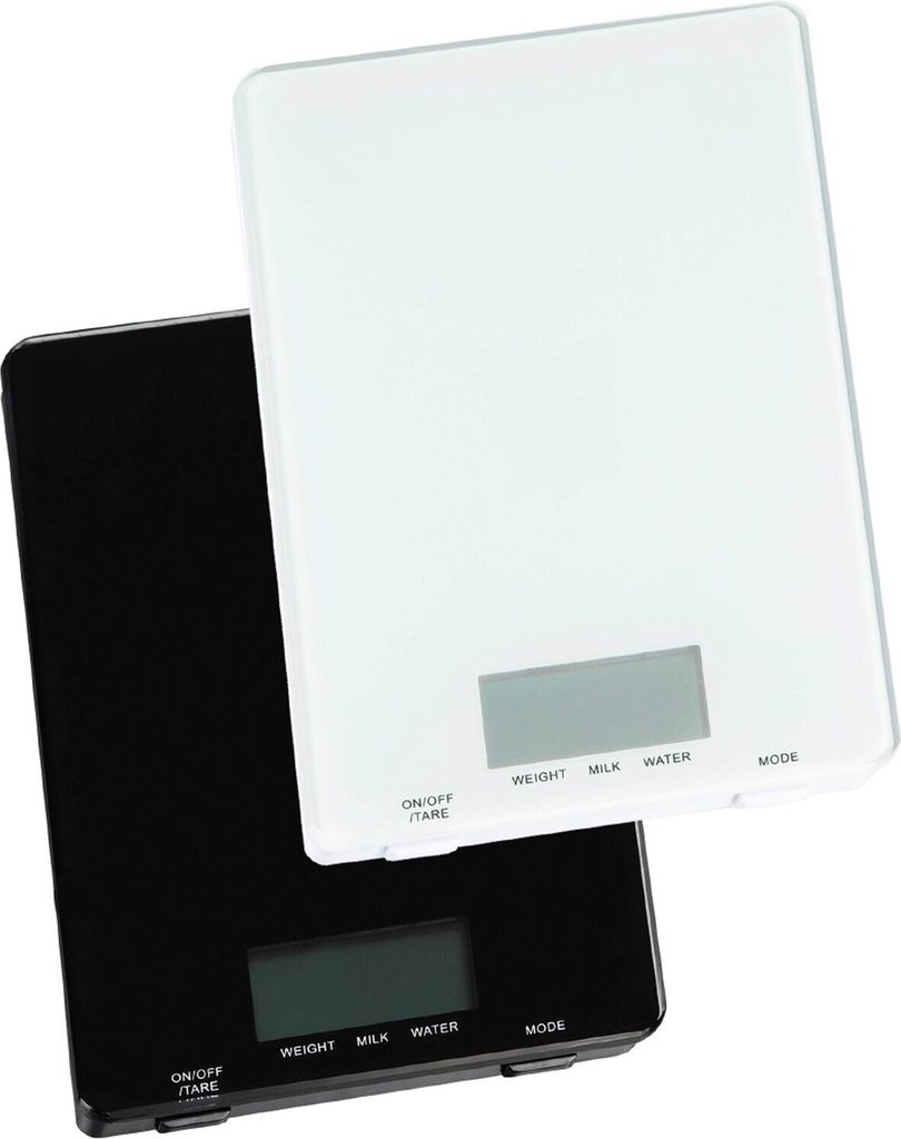 Schäfer Digitale Küchenwaage LCD-Bildschirm 4 Sensoren Wandhaken Aut. Ein/aus-Funktion Schwarz