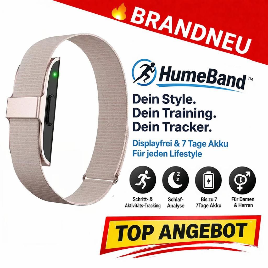HumeBand Fitness Tracker ohne Display Smartband Smartwatch für Damen & Herren: Rosé Gold