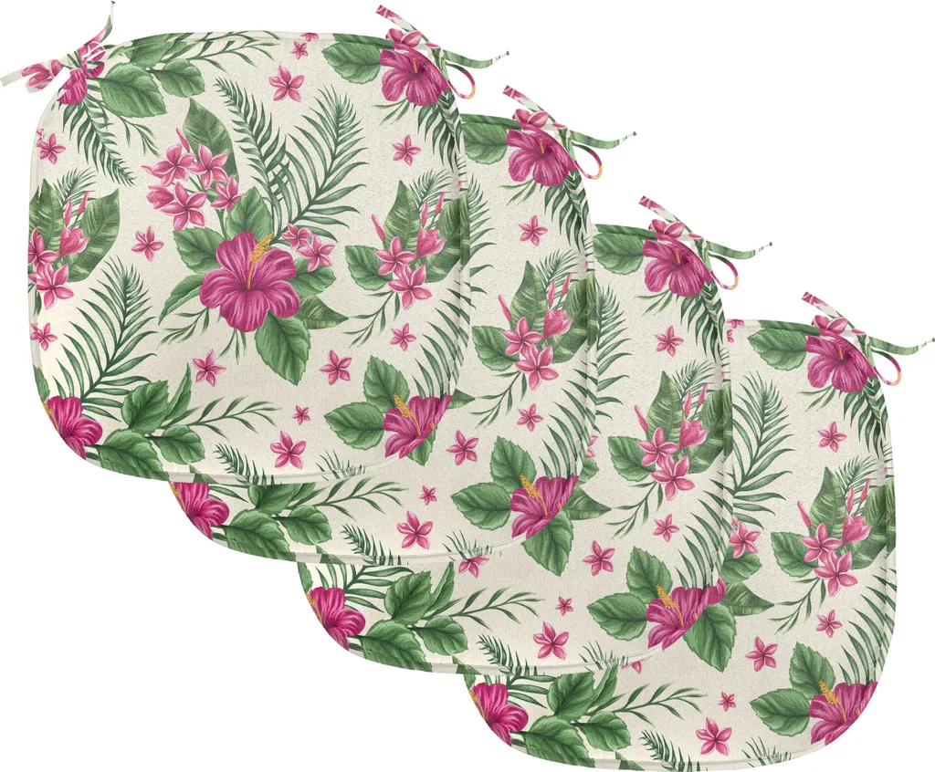 ABAKUHAUS Set 4 Cuscini Sedia 40x40 Decorativi Magenta Crema