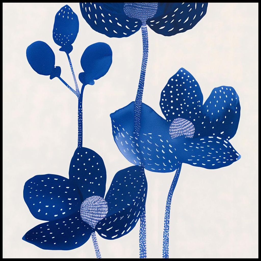 Plakat 100x100cm Nachtblumen