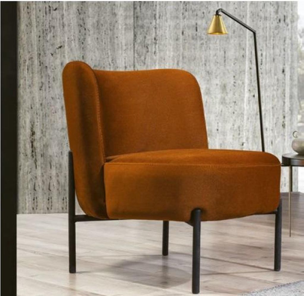 Brauner Luxus Sessel Lounge Designer Möbel Einsitzer Fernseh Textil Sitz
