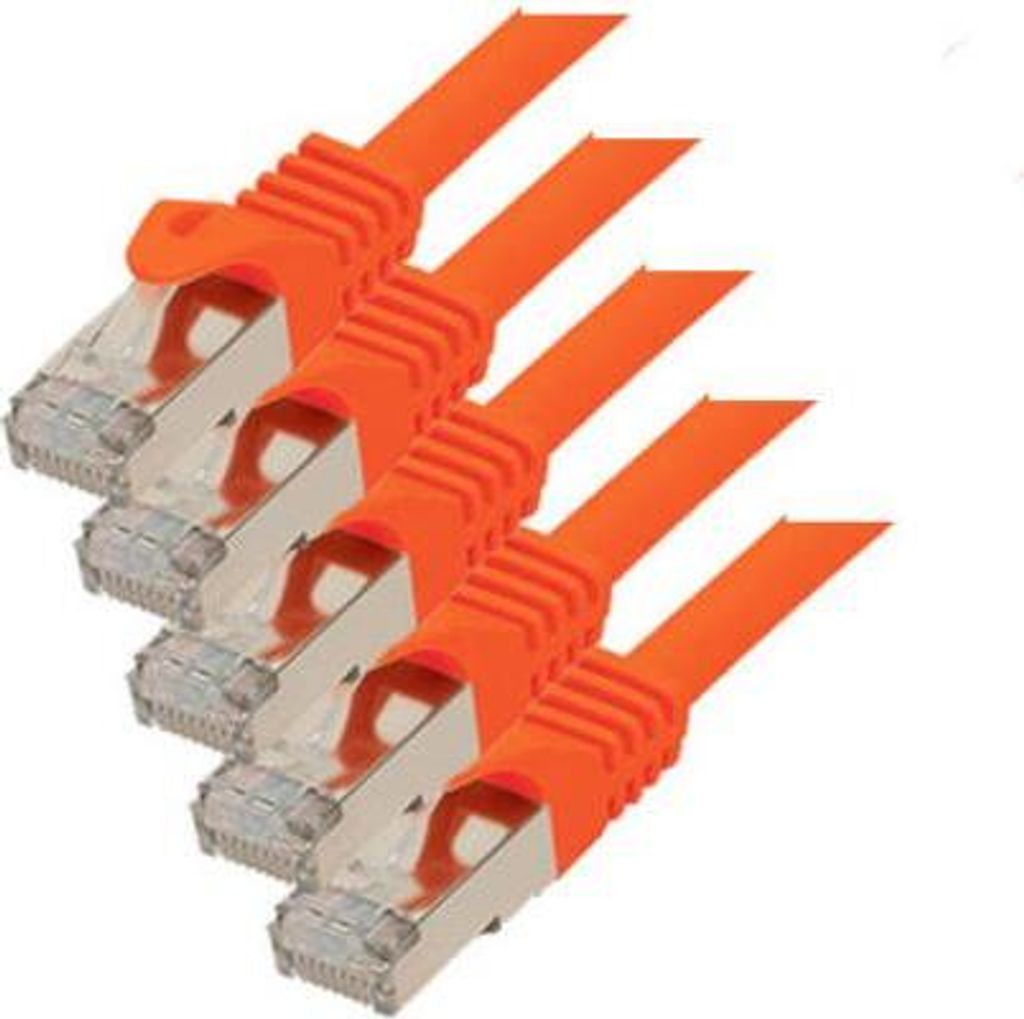 RJ45 Patchkabel m. CAT 7 Rohkabel PIMF orange 1m
