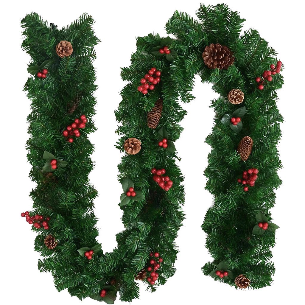 Weihnachtsgirlande 100 cm, dekorierte Tannengirlande mit Produktbild 
