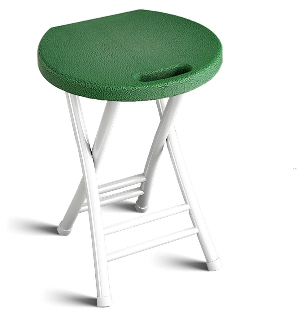 Tragbarer Klapphocker, 48 cm, für Erwachsene, Metallstuhl mit Kunststoffsitz und Griff, für den Innenbereich, leichtes und kompaktes Design, idea...