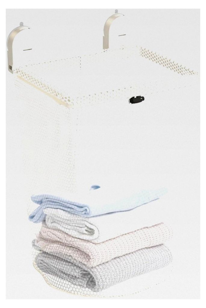 Wäschekorb - Wandmontierter Aufbewahrungsbehälter - Hängekorb mit Saugnäpfen aus Netz - Für die Organisation im Badezimmer und für Kleidung