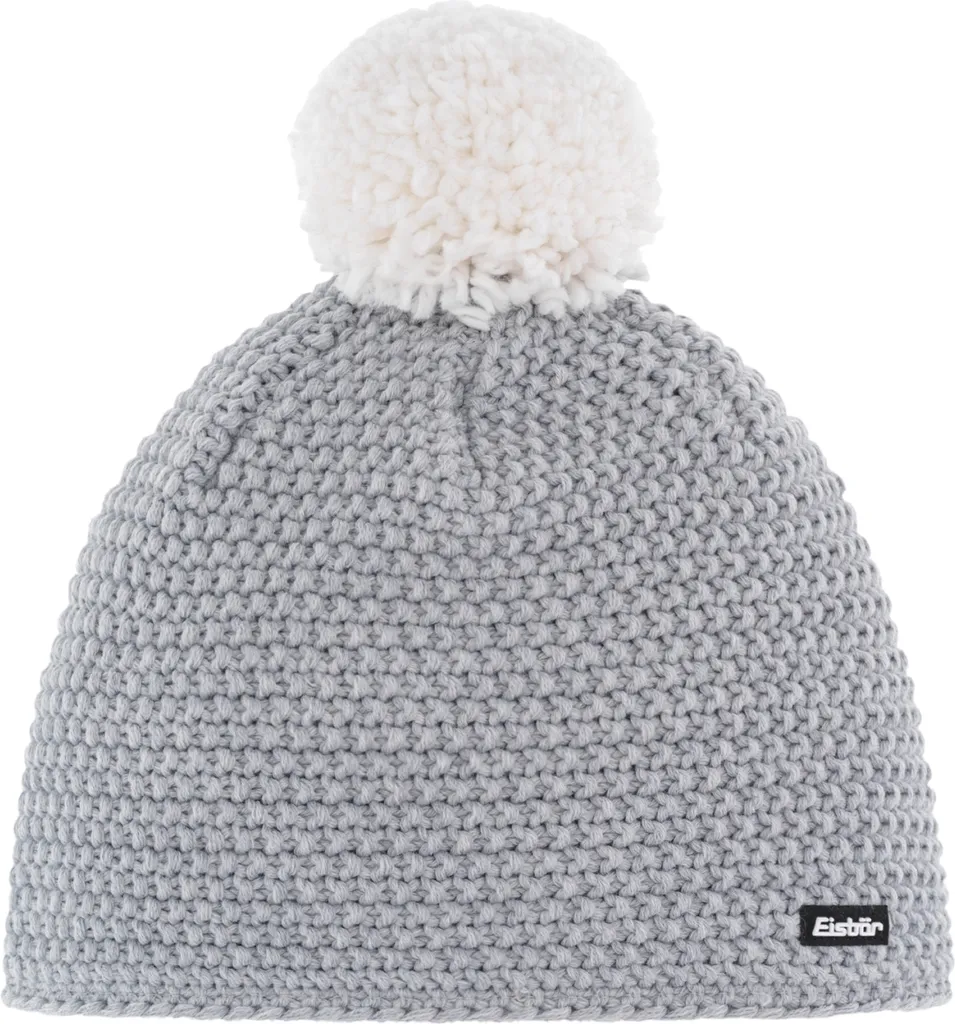 Eisbär Jamie Pompon MÜ | Berretto Sci Lana Merino Grigio Bianco