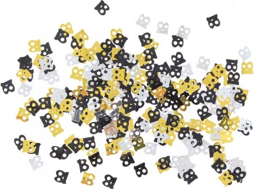Konfetti Lila Deko Schwarz Gold Silber Zahl 18 Geburtstag Produktbild 